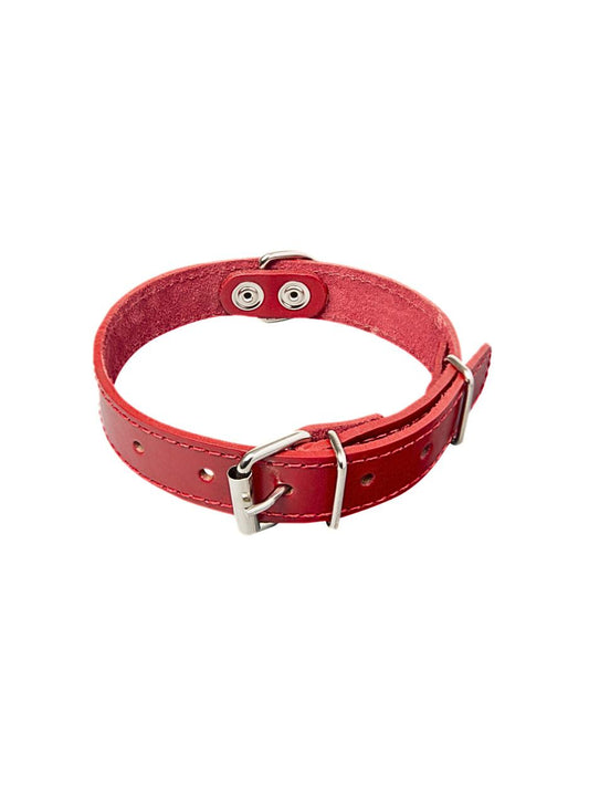 COLLAR PARA MASCOTAS DE CUERO NATURAL CON COSTURAS