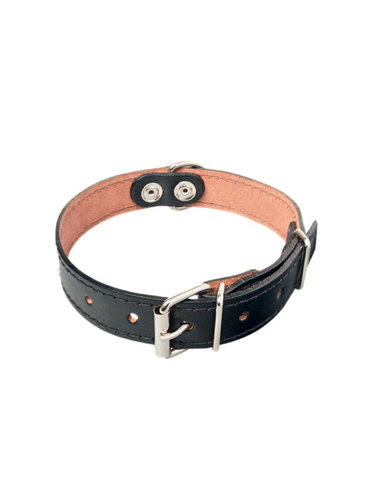 COLLAR PARA MASCOTAS DE CUERO NATURAL CON COSTURAS