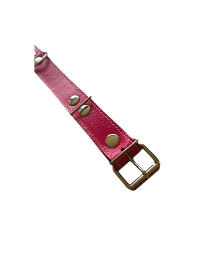 COLLAR PARA MASCOTAS DE CUERO NATURAL CON COSTURAS